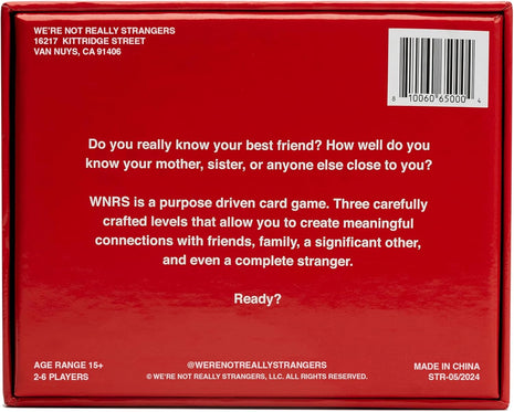 WE'RE NOT REALLY STRANGERS Card Game, Conversation Card Game for Adults | 150 Cards for Adults, Teens, Couples, & Strangers - Icebreaker Questions for Game Night or Date Night, Ages 15+, 2-6 Players