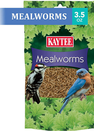 Kaytee Wild Bird Food Mealworms For Bluebirds, Wrens, Robins, Chickadees, Woodpeckers, Cardinals & Chickens, 3.5 Ounce