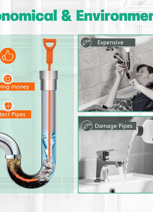 Drain Snake Hair Drain Clog Remover - 3 Pack Shower Snake Sink Unclogger Tool with Exquisite Packaging