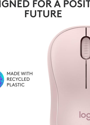Logitech M240 Silent Bluetooth Mouse, Wireless, Compact, Portable, Smooth Tracking, 18-Month Battery, for Windows, macOS, ChromeOS, Compatible with PC, Mac, Laptop, Tablets - Rose