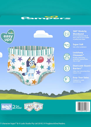 Pampers Training Pants - Easy Ups Boys & Girls Bluey - Size 3T-4T, 124 Count, Children's Potty Underwear (Packaging May Vary)