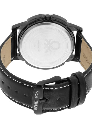 United Colors of Benetton Men Black Round Brass Dial Analogue Watch- UWUCG0803