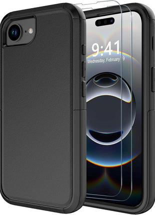 Diverbox for iPhone 16e Case & iPhone 17e Case [Compatible with MagSafe] [Shockproof] [Dropproof] [with Screen Protector ] Heavy Duty Protection Phone Cover (Black)
