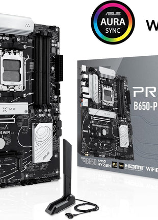 ASUS Prime B650-PLUS WiFi AMD B650 AM5 RyzenTM Desktop 9000 8000 & 7000 ATX Motherboard, DDR5, PCIe 5.0 M.2, 2.5Gb LAN, WiFi 6E, HDMITM, SATA 6 Gbps, USB Type-C®, BIOS FlashbackTM, ThunderboltTM 4 Header