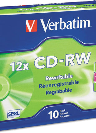 VTM95156 - VERBATIM 95156 700MB 80-Minute 4x-12x High-Speed Branded CD-RWs, 10 pk