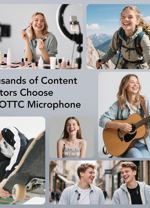 Wireless Lavalier Microphone, Mini Clip-On Mic with Noise Reduction | For iPhone, Android & iPad | USB-C & Lightning Compatible | Plug & Play for Video Recording, TikTok & YouTube