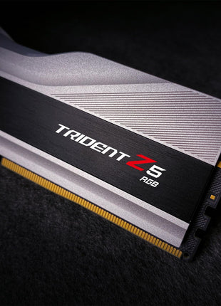 G.SKILL Trident Z5 RGB Series DDR5 RAM (Intel XMP 3.0) 48GB (2x24GB) 7200MT/s CL36-46-46-115 1.35V Desktop Computer Memory U-DIMM - Metallic Silver (F5-7200J3646F24GX2-TZ5RS)
