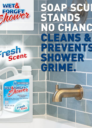 Wet & Forget Shower Cleaner Spray Multi-Surface Weekly Application Requires No Scrubbing, Bleach-Free Formula, Ready to Use, Fresh Scent, 3 Months of Cleaning, 64 Fluid Ounces, 1 Pack