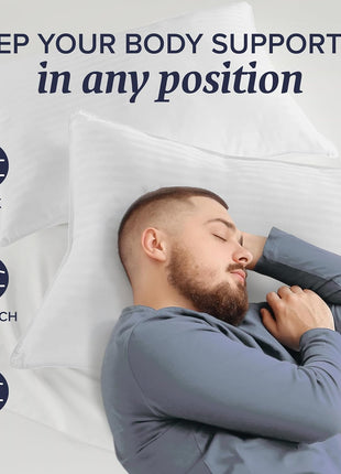 Beckham Hotel Collection Bed Pillows Standard/Queen Size Set of 2   Original Down Alternative Pillow for Sleeping   Bedding for Back, Stomach or Side Sleepers