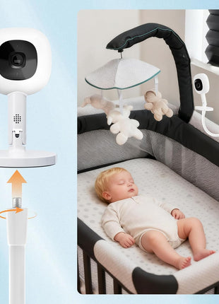 Portable Baby Monitor Mount Compatible with Nanit Smart Pro Baby Monitor & Flex Stand,8inches Flexible Arm with Adjustable Clip Secure Crib,Baby Camera Mount Without Tool or Wall Damage