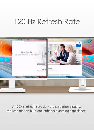 msi PRO MP251W E2 24.5-inch IPS 1920 x 1080 (FHD) Gaming Office Monitor, 120Hz, Adaptive-Synch, HDR Ready, HDMI, VGA Port, Display Port,VESA Mountable, Tilt, Speaker, 4-Side Slim Bezel,1ms, White
