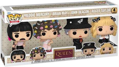 Funko POP! Rocks: Queen - Freddie Mercury - I Want to Break Free (4 Pack) | Official Merch - Collectable Vinyl Figurine for Shelf Display - Birthday Gift Idea for Fans and Collectors
