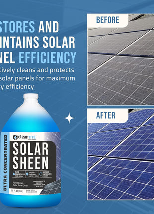 Solar Panel Cleaner 1 Gallon (Makes 512 G) - Super Concentrated Cleaning Solution for Glass, Metal, Wood & Plastic - Remove Oil, Fingerprint & Water Spots - Multipurpose Solar Panel Cleaning