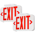 TORCHSTAR LED Exit Sign, Emergency Exit Light with Battery Backup, Double Face, UL 924, AC 120/277V, Damp Location, Hardwired Red Letter Exit Lights for Business Indoor, Pack of 2