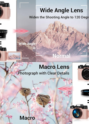 4K Digital Camera for Photography, 75MP WiFi Vlogging Camera for YouTube, 3" 180° Flip Screen Point and Shoot Camera with 64GB SD Card, Anti-Shak & 2 Batteries, Compact Travel Camera for Beginners