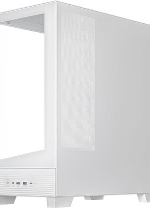ASUS A31 White ATX Mid-Tower Gaming Case, Dual Tempered Glass, Frameless, BTF Hidden Connectors, 360 AIO Support, Angled Base, ARGB, Optimized Airflow, Seamless Cable Management, 2 Year Warranty