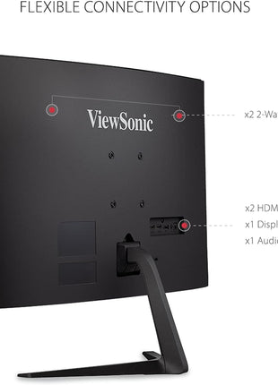 ViewSonic VX2718-2KPC-MHD 27 Inch Curved 1440p 1ms 180Hz Gaming Monitor with FreeSync Premium, Eye Care, HDMI and Display Port