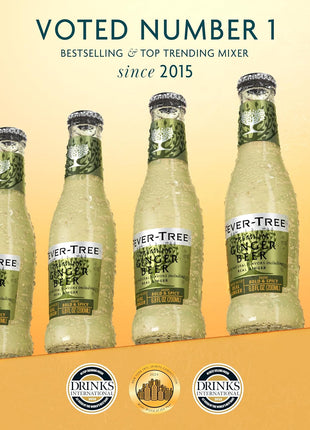 Fever-Tree Ginger Beer – Premium Mixer for Cocktails and Mocktails, 6.8 fl oz Bottles, Pack of 24 – Naturally Sourced, Non-GMO