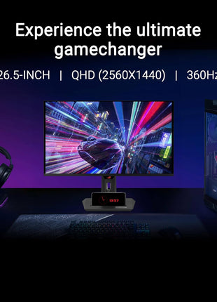 ASUS ROG Strix 26.5 inch 1440P QD-OLED Gaming Monitor (XG27ACDNG) -QHD (2560x1440), 360Hz, 0.03ms, Custom Heatsink, OLED Care+, G-SYNC Compatible, 99% DCI-P3, DisplayWidget, AI Gaming, 3yr Warranty