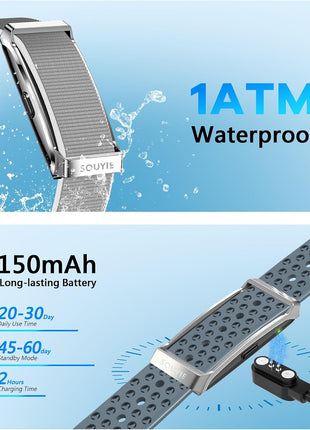 Smart Bracelet for Men Women, Health Activity Fitness Trackers, 24H Sleep Tracker, 24/7 Continuous Heart Rate/Blood Pressure/HRV/Stress Monitor, 170+ Sports Modes Smart Wristband with 2 Bands Free APP