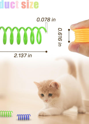 Andiker Interactive Cat Spiral Creative Spring Toy to Kill Time and Keep Fit, Sturdy and Heavy Plastic for Swatting, Biting, Hunting Kitten Toys, Colorful, 12 pcs