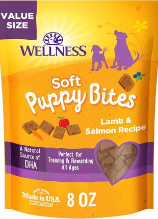 Wellness Puppy Treats, Natural, Training Treat, Grain Free, Soft Lamb & Salmon (8 Ounce Bag)