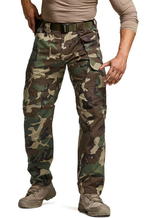 CQR Men's Tactical Pants, Water Resistant Ripstop Cargo Pants, Lightweight EDC Work Hiking Pants, Outdoor Apparel, Duratex Mag Pocket Black, 34W x 32L