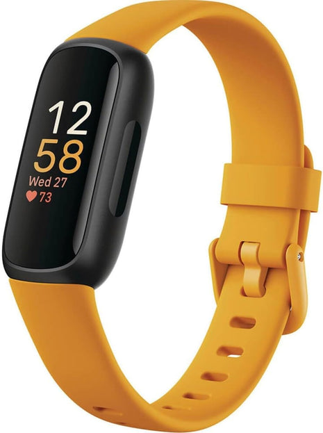 Fitbit Inspire 3 Health & Fitness Tracker with Stress Management, Workout Intensity, Sleep Tracking, 24/7 Heart Rate - 3-Month Google Health Premium Membership Included - Morning Glow/Black