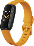 Fitbit Inspire 3 Health & Fitness Tracker with Stress Management, Workout Intensity, Sleep Tracking, 24/7 Heart Rate - 3-Month Google Health Premium Membership Included - Morning Glow/Black