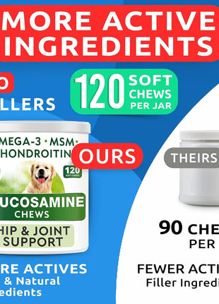 Allergy Relief Dog Treats + Glucosamine Dog Treats Bundle - Omega 3 + Pumpkin + Enzymes for Itchy Skin Relief + Joint Pain Relief and Hip Support Supplement w/ Chondroitin, MSM, Omega-3 - Made in USA
