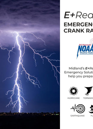 Midland ER210 NOAA Emergency Weather Radio - Compact, Crank, Weather Alerts, AM/FM Radio, Multiple Power Sources, SOS Emergency Flashlight