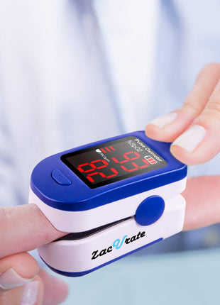 Zacurate 500BL Fingertip Pulse Oximeter Blood Oxygen Saturation Monitor with Batteries Included (Navy Blue)