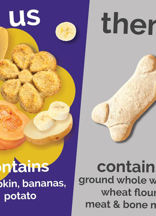 Fruitables Baked Dog Treats, Healthy Pumpkin Treat for Dogs, Low Calorie & Delicious, No Wheat, Corn or Soy, Made in the USA, Pumpkin and Banana Flavor, 7oz