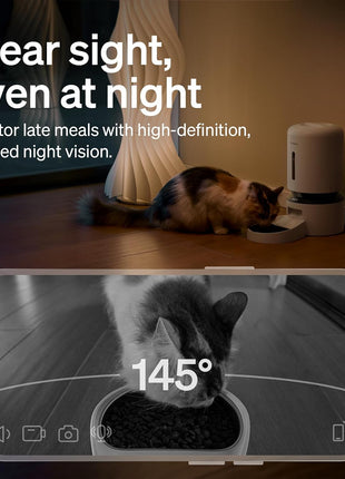 PETLIBRO Automatic Cat Feeder with Camera, 1080P HD & Night Vision, 5GHz/2.4GHz WiFi & Cam Smart Pet Feeder with App Control, 2-Way Audio, Motion Alerts for Cats & Dogs, Stainless Steel Single Tray
