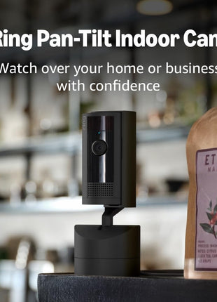 Ring Pan-Tilt Indoor Cam (newest model), See all around your home or business with 360° pan coverage, HD video, plus Two-Way Talk, Black