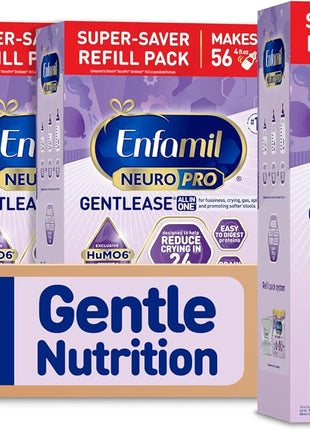 Enfamil NeuroPro Gentlease for Easing Fussiness, Crying, Gas, Spit-up in 24 Hrs, Smaller Proteins for Easy Digestion, Brain Supporting DHA, Prebiotic Blend, HuMO6*, Baby Formula, 35.2 Oz (Pack of 4)