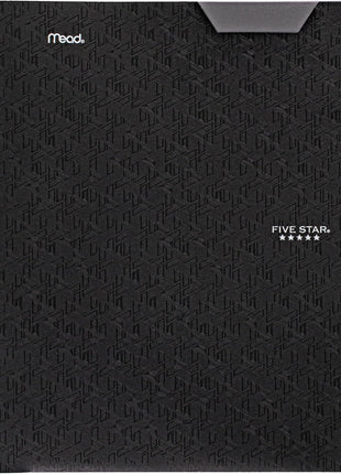 Five Star 2-Pocket Folder, Plastic Folder with Stay-Put Tabs and Prong Fasteners, Holds 8-1/2 inch x 11 inch Paper, Black (72113)