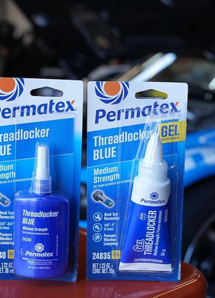 Permatex 24240 Medium Strength Threadlocker Blue, 36 ml, Automotive Threadlocker For Preventing Bolts From Loosening And Corrosion, Removable With Hand Tools