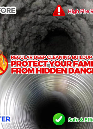 Holikme Dryer Vent Cleaner Kit - 30Ft Fireplace Chimney Brushes Flexible | Dryer Vent Cleaner Brush with Drill Attachment, Removes Years of Lint Buildup, Improves Airflow, Faster Drying & Fire Safety
