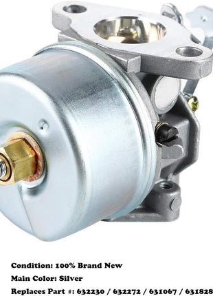 Carburetor for Tecumseh 632230 632272 H30 H50 H60 HH60 Engines Carb Fits many tecumseh 5&6 HP 4 cycle engines on snowblowers & troy bilt horse tillers