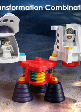 iPlay, iLearn Rocket Space Toy 3 4 5 Year Old Boys Kids Girls, Toddler STEM | Spaceship Building Playset w/Electric Drill, 2 Astronauts, Educational Learning Science Kit Birthday Gift for Age 3 4 5 6 7 8
