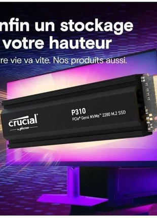 Crucial P310 - SSD - 2 TB - Internal - M.2 2280 - PCIe 4.0 x4 (NVMe) - Integrated Heatsink