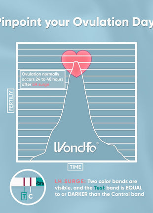 Wondfo Ovulation Test Strips - Women Fertility Tracking and Pregnancy Planning with Cycle-Detecting LH Surge - Highly Sensitive and Fast Result at Home Kit (50 Count)