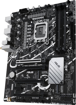 ASUS Z790 GAMING WIFI7 (LGA 1700) ATX motherboard with PCIe 5.0, three M.2 slots, 14+1 DrMOS, DDR5, Realtek 1Gb LAN, HDMI TM, USB 3.2 Gen 2x2 Type-C, front USB 3.2 Gen 1 Type-C, Thunderbolt, Aura Sync
