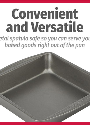 GoodCook Everyday Nonstick Steel Square Pan, 8 inch, Gray