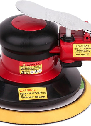 Professional Air Random Orbital Palm Sander, Dual Action Pneumatic Sander, Low Vibration, Heavy Duty ... (6 inch)