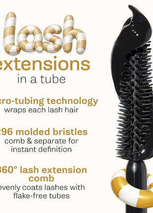tarte tartelette XL tubing mascara – Lash Extensions in a Tube with Peptide, Extra-Bold Buildable Lifted Length & Volume, Smudge-Proof Longwear, Easy-to-Remove, Vegan & Cruelty-Free