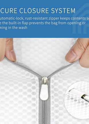 Muchfun 3Pcs Durable Honeycomb Mesh Laundry Bags for Delicates 12x16 Inches | (3 Medium)