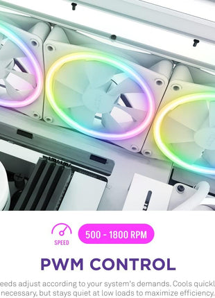 F120RGB Duo - 120mm Dual-Sided RGB Fan - Triple Pack (White) w/RGB Controller