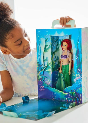 Disney Store Official Ariel Story Doll - 11 Inches - Includes Coloring Book and Additional Dress, Princess Doll in Classic Outfit, Disney Princess Toys